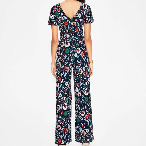 NEW NWT Boden Camille Ponte Jumpsuit Flattering Comfortable Knit Pattern Fall 2 - Picture 1 of 16
